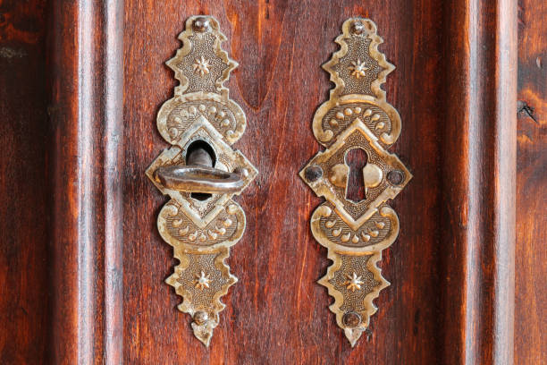 istock Antique vintage wooden wardrobe 1412184693
