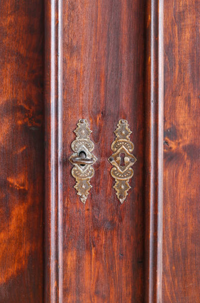 istock Antique vintage wooden wardrobe 1412184694