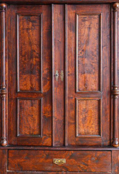 istock Antique vintage wooden wardrobe 1412184756