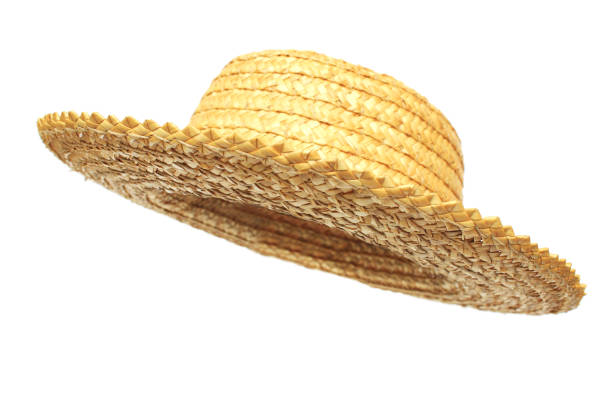 sombrero de paja de moda de la agricultura retro - sombrero de paja fotografías e imágenes de stock