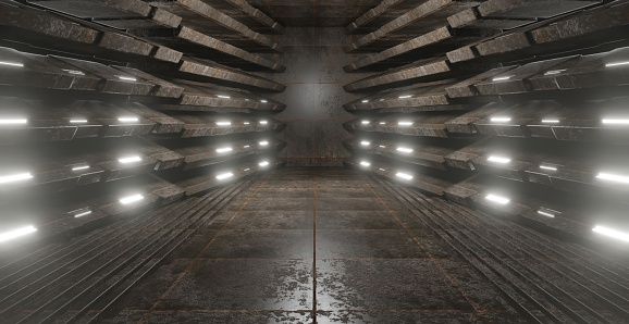 Deep Basment Hall Empty Basement Underground Hall Dark Brown Abstract Background Concept ...
