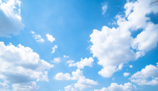 istock Panoramic view of clear blue sky and clouds, clouds with background. 1412187364