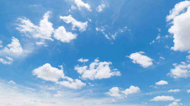 istock Panoramic view of clear blue sky and clouds, clouds with background. 1412187366