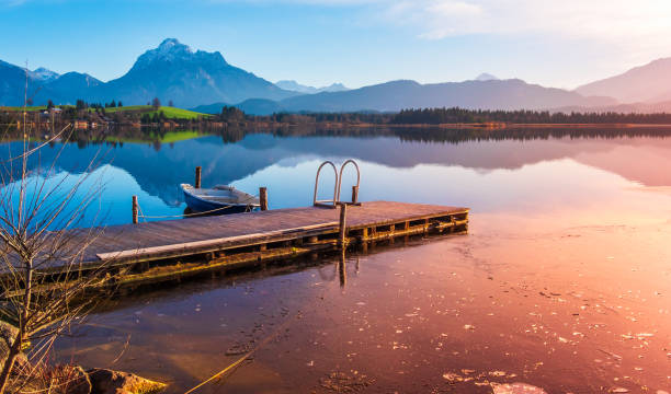 istock Lake with mountains and landscape 1412187769