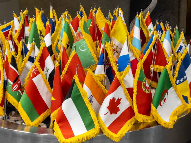 istock presentation of world flags in official institutions 1412190461