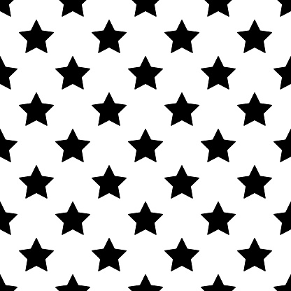 Vector seamless pattern with stars. Simple design for wrapping paper, textile, stationery, wallpaper.