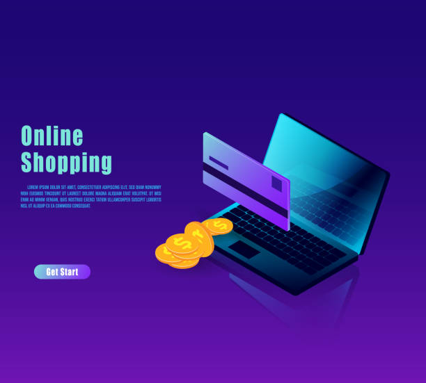 istock Isometric shopping online and payment online concepts. 1412193937