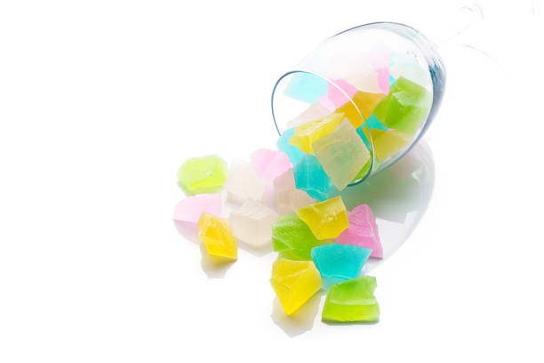 Japanese traditional confectionery 'Kohakutou' (Sugar coated Agar jelly)