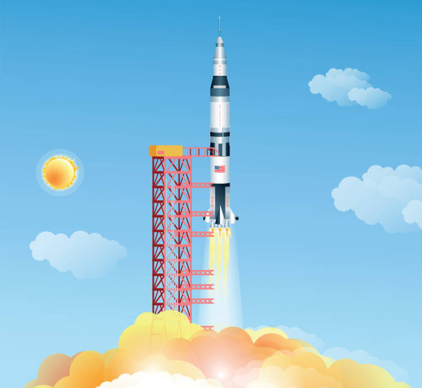 새턴 5 로켓 - nasa nasa kennedy space center sign space stock illustrations