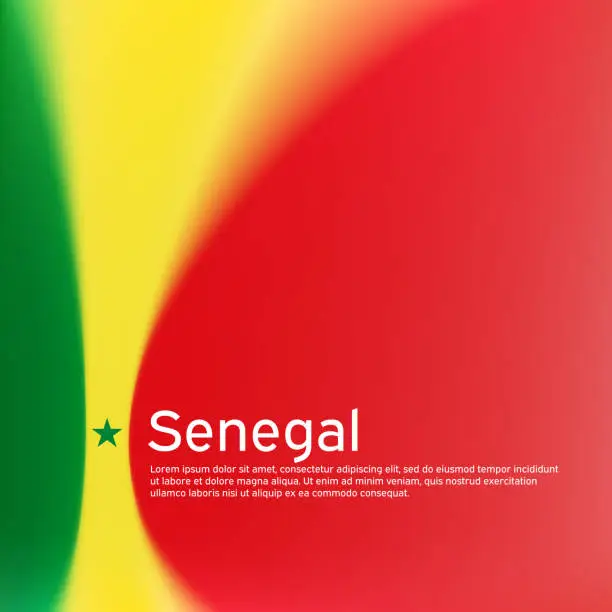 Vector illustration of Senegal flag background. Blurred pattern in the colors of the senegalese flag, business booklet. National banner, poster of senegal. State patriotic cover, flyer. Vector, template design