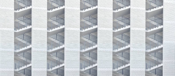 istock Abstract staircases of a modern office building. 1412210935
