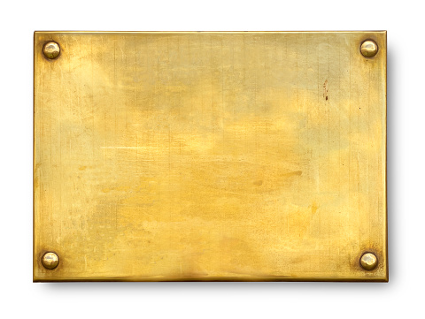 the empty old copper plate isolated on white with clipping path