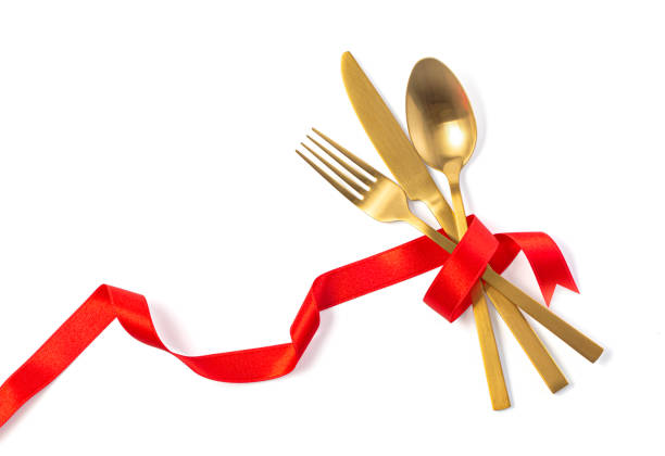 istock Cutlery tied with ribbon 1412211045