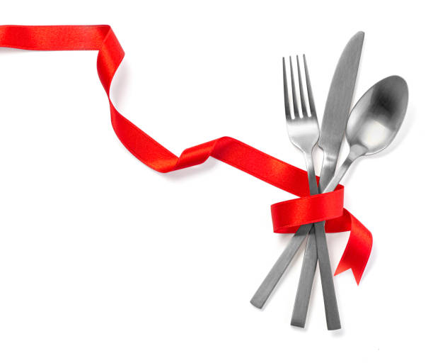 istock Cutlery tied with ribbon 1412211209