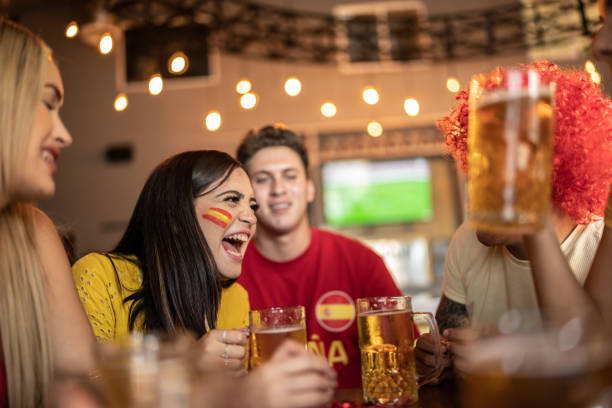istock Friends talking and having a fun at a bar 1412212272