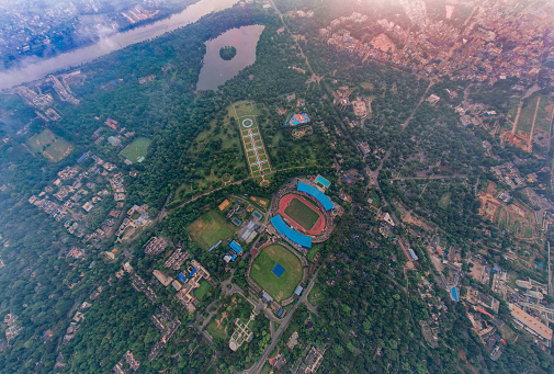 JRD Tata Sports Complex Stadium is  in Jamshedpur, Jharkhand, India. It is currently used mostly for association football matches and athletics competitions. Panoramic view