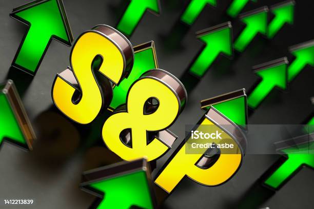 Bull Market Concept Neon Sp 500 Stock Market Sign With Green Up Arrow Stock Photo - Download Image Now