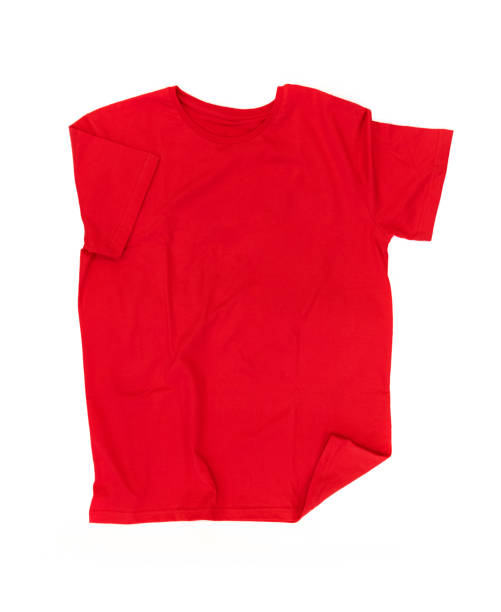 istock Red t-shirt isolated on white background 1412214092