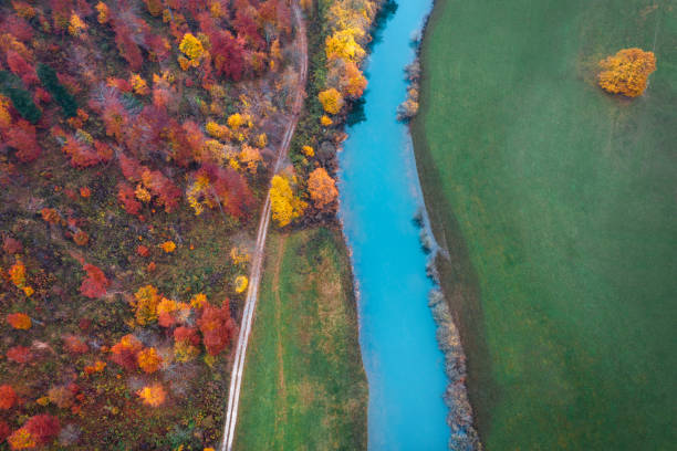 istock Aerial View On Autumn Landscape 1412214894