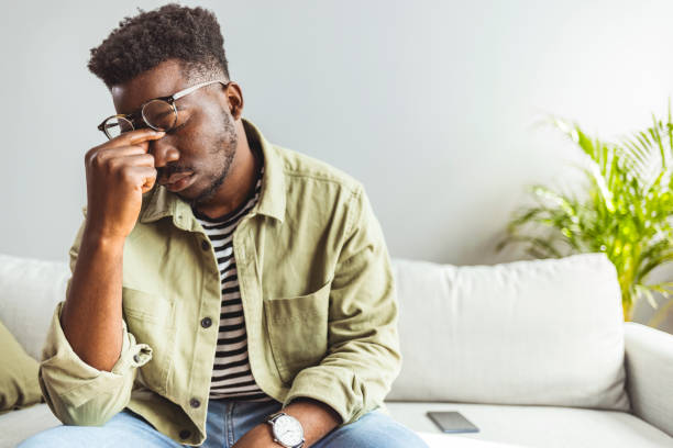 istock Upset stressed young african american man 1412215669