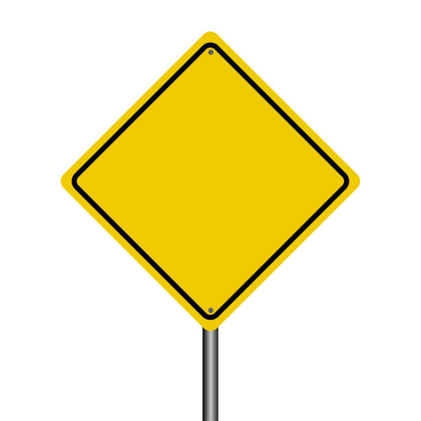 ilustrações, clipart, desenhos animados e ícones de sinal de trânsito amarelo vazio com fundo branco - sinal