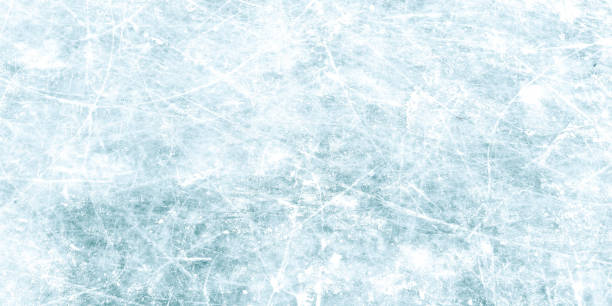 istock Natural snowy ice texture with scratches, space for text, ideas. Holiday winter background, long picture 1412219986