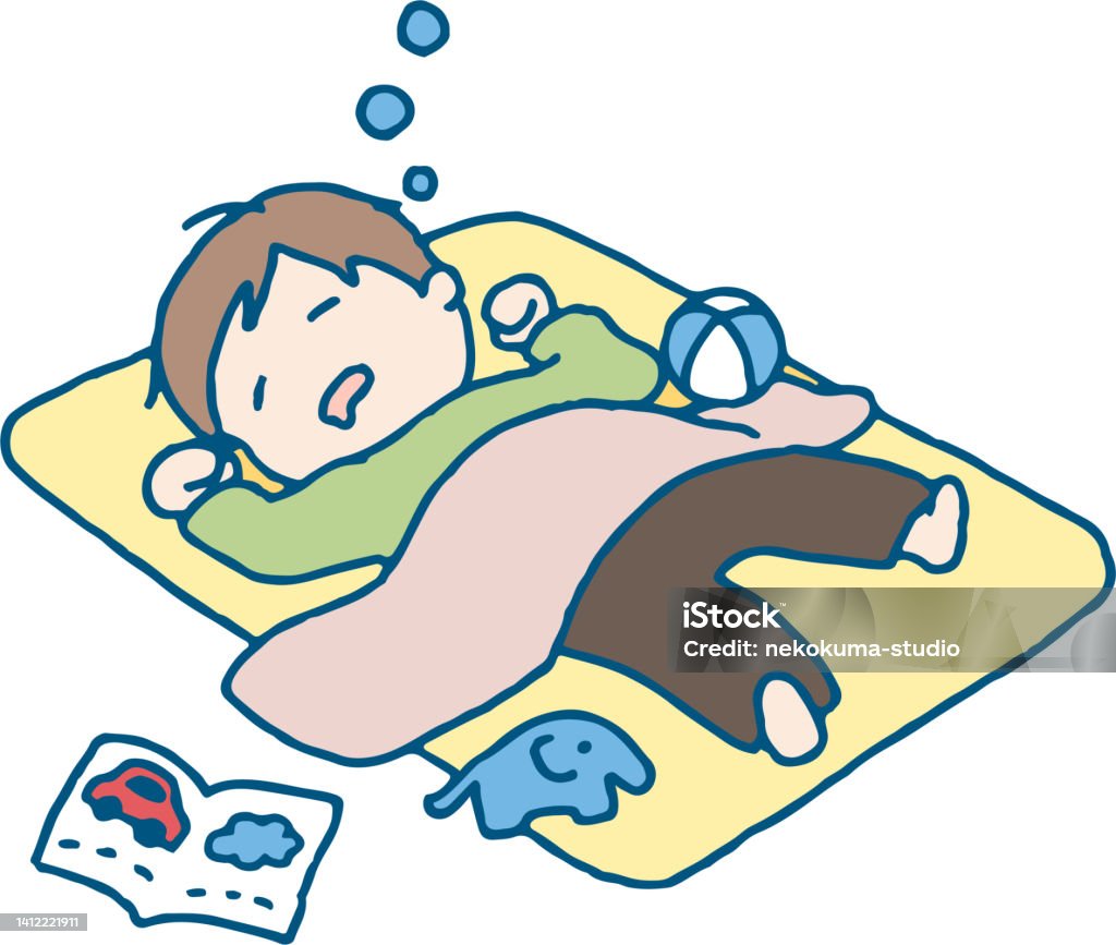 낮잠을 자는 소년의 클립 아트 담요에 대한 스톡 벡터 아트 및 기타 이미지 - 담요, 아이, 고등학교 이하 - iStock
