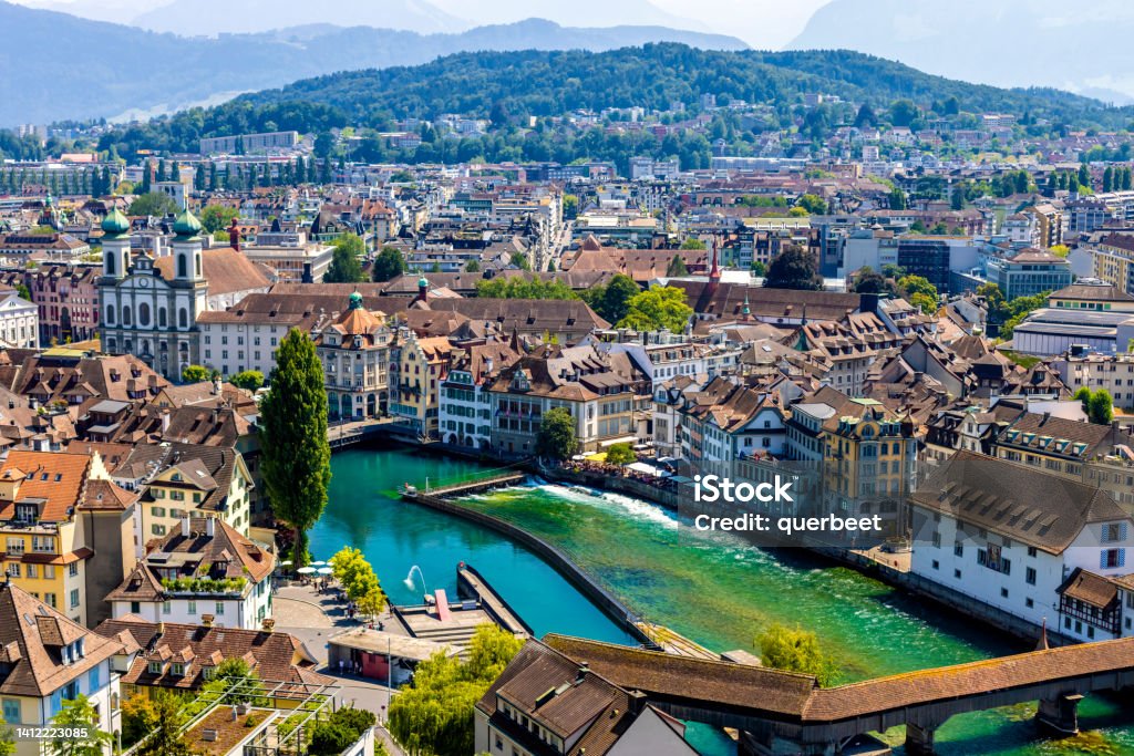 Lucerne in Switzerland Lake Lucerne Stock Photo