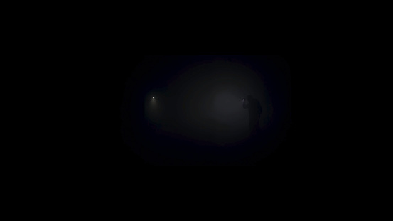 Man exploring huge underground cave with dim torch, adventure and travel concept. Stock footage. Dangerous, scary complete darkness inside the cave, black and white.