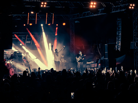Limassol, Cyprus, July 26nd, 2022: Panos Mouzourakis live concert at MEDFEST Limassol Beer Festival