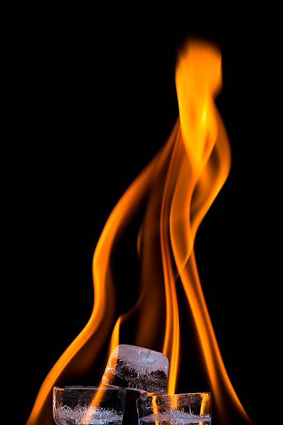 istock Trio of ice cubes on fire 141223310