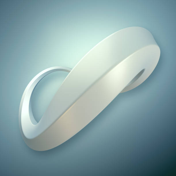 istock White spinning curved math figure. Modern shape for decoration design. 3d rendering art background. Digital illustration 1412236991