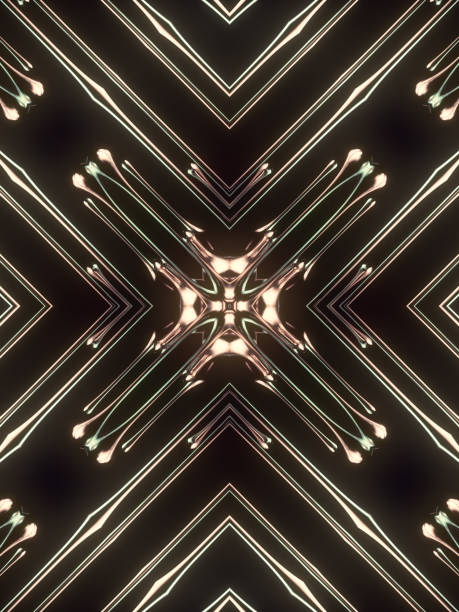 istock Vibrating, brilliant kaleidoscopic pattern drops of liquid metal. Dark background. 3d rendering digital illustration 1412237175