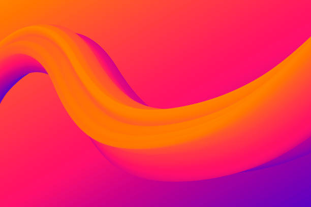 핑크 그라데이션 배경의 유체 추상 설계 - blue background orange background purple background light stock illustrations