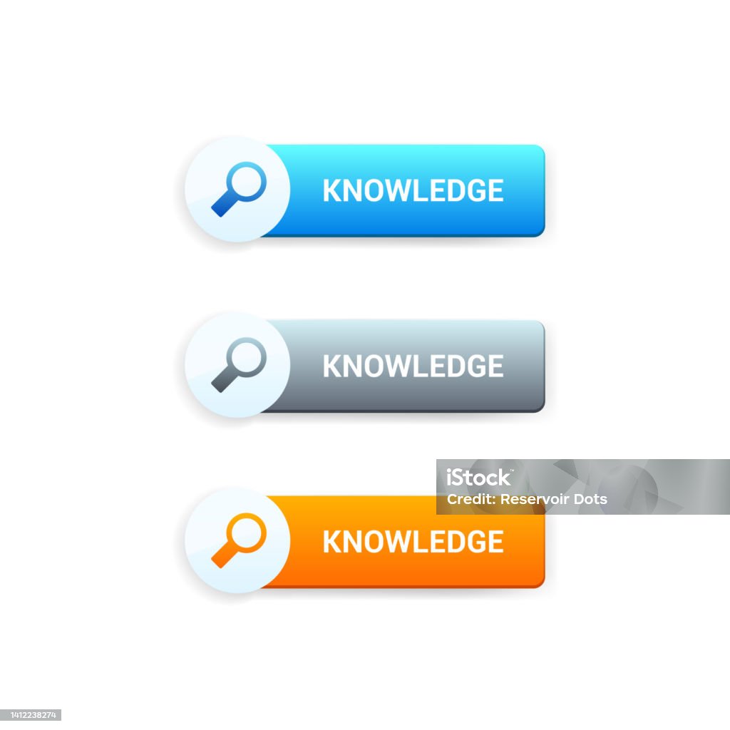 Knowledge Library Button Knowledge Buttons Stock Illustration - Download Image Now - Abstract ...