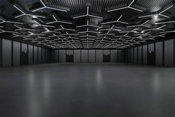 istock Empty hall exhibition centre.The backdrop for exhibition stands, booth,market,trade show.Conversation for activity,meeting.Arena for entertainment,event,sports.Indoor for Factory,showroom.3d render. 1412242145