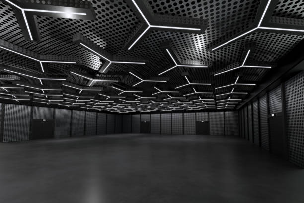 istock Empty hall exhibition centre.The backdrop for exhibition stands, booth,market,trade show.Conversation for activity,meeting.Arena for entertainment,event,sports.Indoor for Factory,showroom.3d render. 1412242147