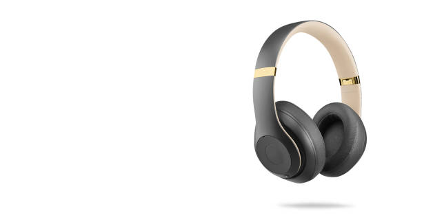 istock Headphones with copy space on a white background 1412242281