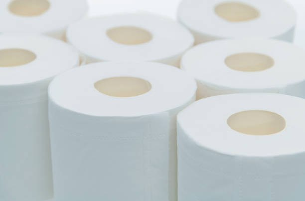 istock Close up of  white tissue paper rolls 1412243065