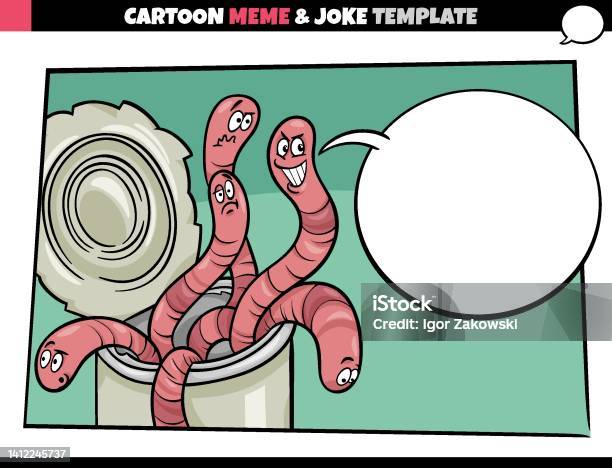 Cartoon Meme Template With Speech Bubble And Can Of Worms Stock  Illustration - Download Image Now - iStock