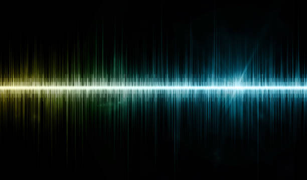 istock Sound waves abstract colorful background. 1412247806