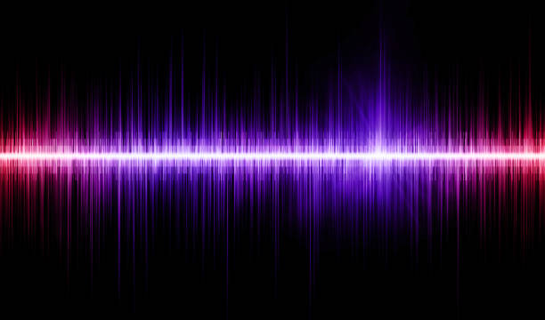 istock Sound waves abstract colorful background. 1412247847