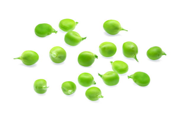 istock Fresh green peas isolated on a white 1412255652