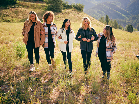 A group of women friends enjoying the outdoors.