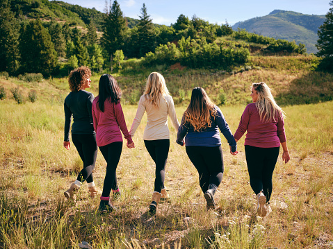 A group of women friends enjoying the outdoors.