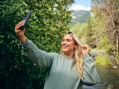 A young woman enjoying the outdoors.