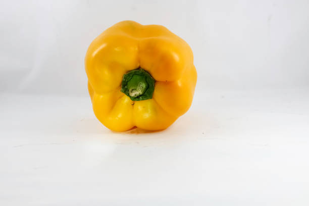 Yellow bellpepper or capsicum isolated on white background