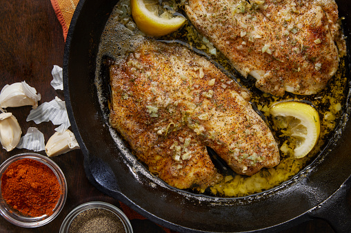 Baked Tilapia in a Lemon, Garlic and Butter Sauce