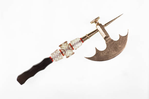 istock golden battle ax isolated on white background 1412271525
