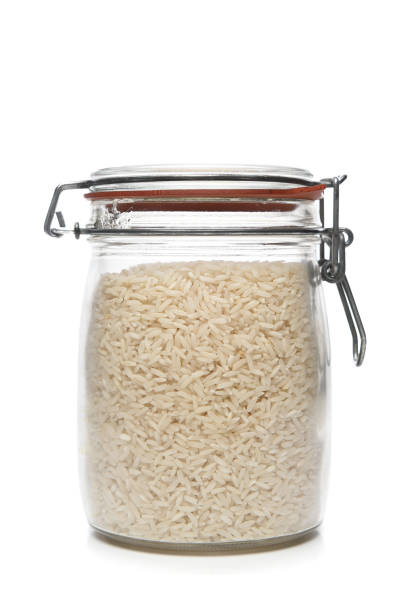 istock A canister filled with white rice. 1412272882